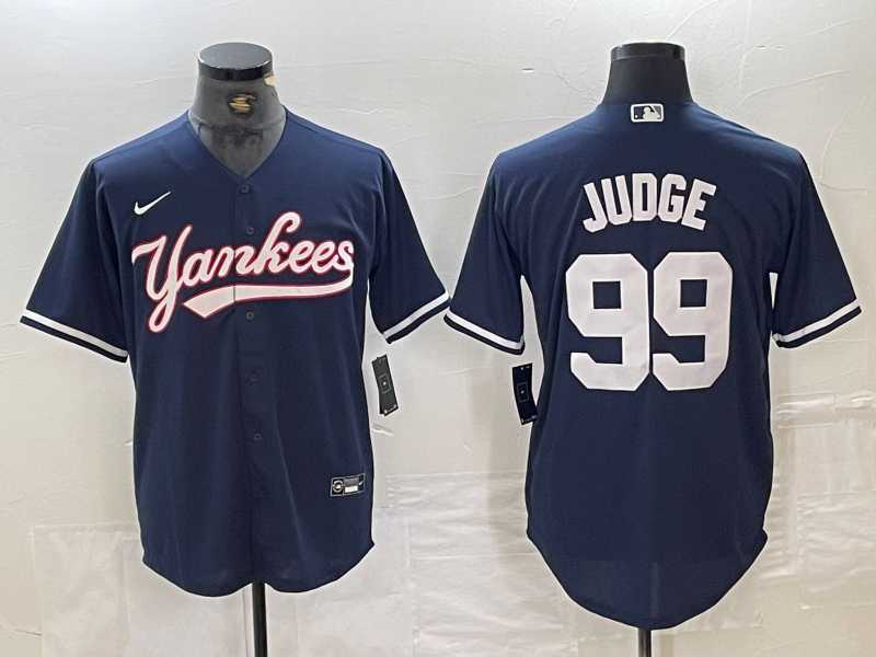 Men%27s New York Yankees #99 Aaron Judge Navy Cool Base Stitched Baseball Jersey->new york yankees->MLB Jersey
